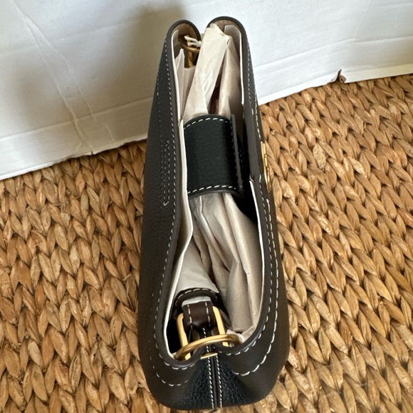 New Tory Burch Felix Bucket Bag Leather Black Crossbody Purse 144028 - Picture 4 of 11